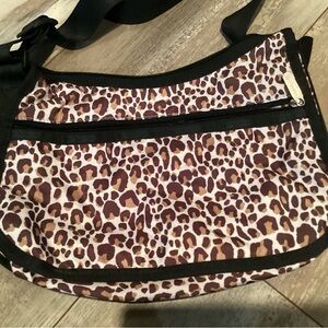 Lesportsac Brown Crossbody Bag with Animal Print